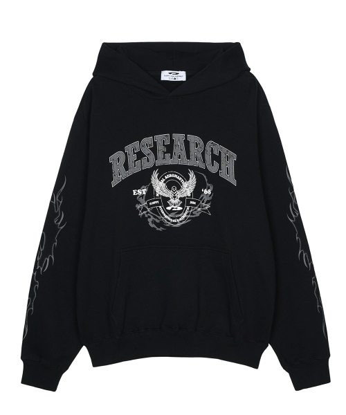 Crack Eagle Research Logo Hoodie Черный