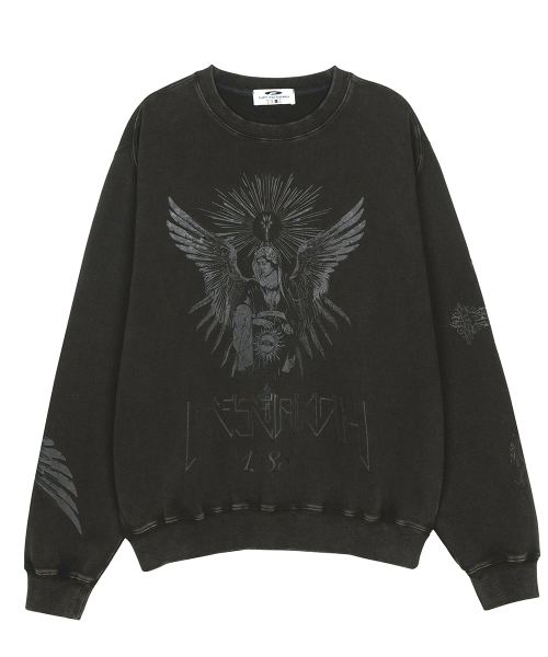 Pigment Washed San Chris Crewneck Черный