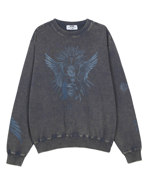 Pigment Washed San Chris Crewneck Slate Серый