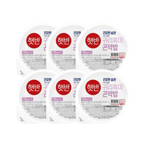 CJ제일제당 햇반 귀리흑미곤약밥 150g x6개