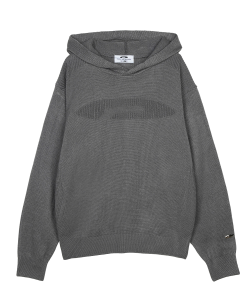 Varigated Logo Plain Hood Knit Угольно-серый