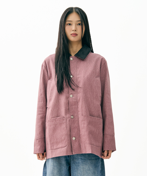 Work Safari Chore Long Jacket Розовый