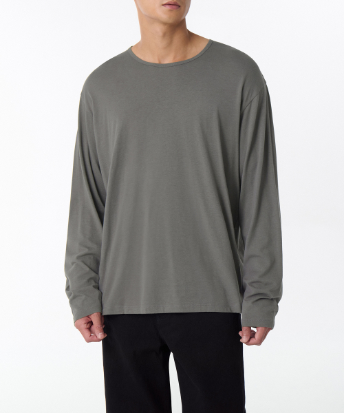 Лонгслив Relaxed CR с глубоким вырезом [Khaki Grey]