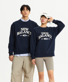 NBNCE42823 / UNI 브릿지 그래픽 맨투맨 (NAVY)