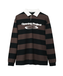 Identity Stripe Collar T Shirt - Brown