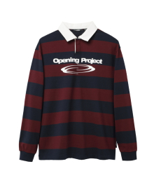 Identity Stripe Collar T Shirt - Burgundy