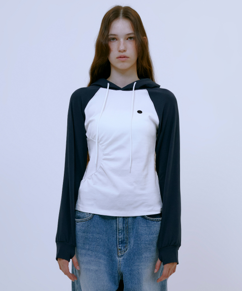 Asymmetric Ruched худи (NAVY)