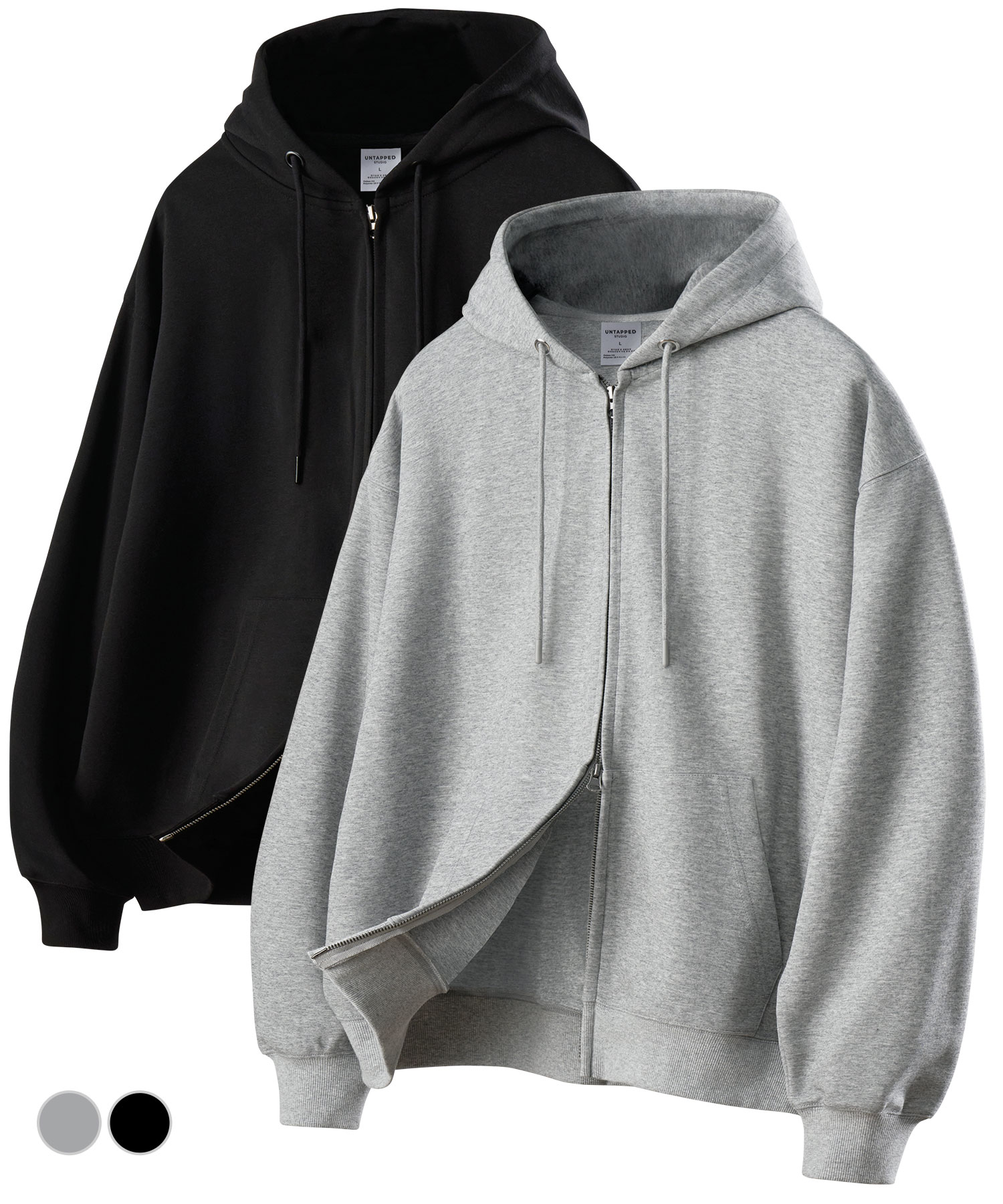 2-WAY Оверсайз-fit Sweat Hooded Zip-Up 2 COLOR