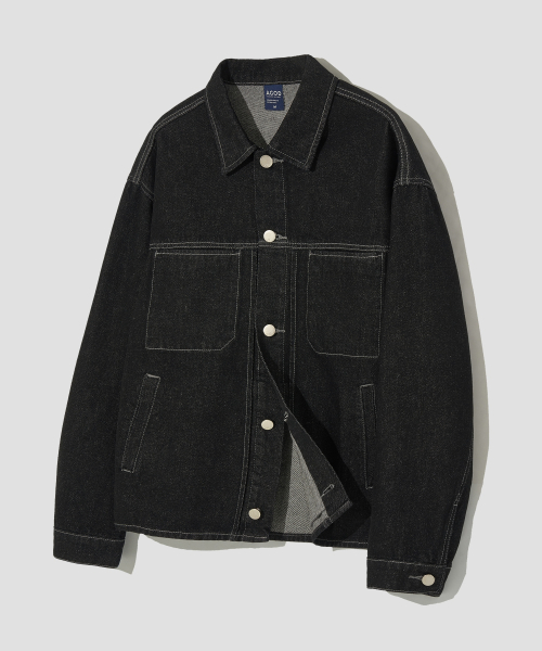 Stone Wash укороченный джинсовый жакет [Black]