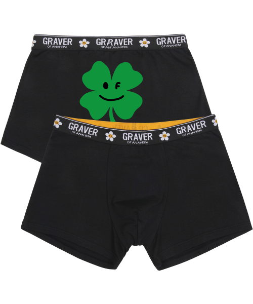 [1PACK] Мужские боксеры Back Clover Smile_Black