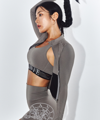 볼란테(VOLANTE) Woman OG Full Zip up Compression [Warm Gray] 상품 이미지