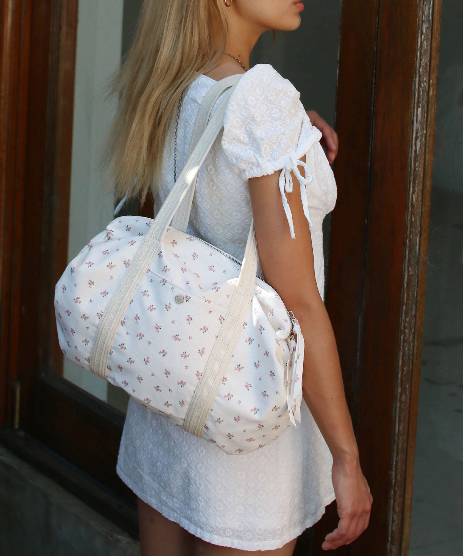 Aurora Shirring Duffle Bag_Floral