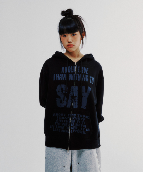 SAY HOOD ZIP UP_BLACK(IK2EFMM484A)