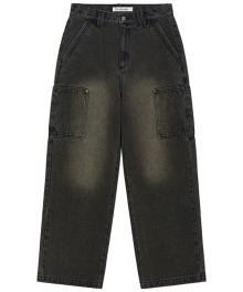 DENIM CARGO PANTS [BLACK]