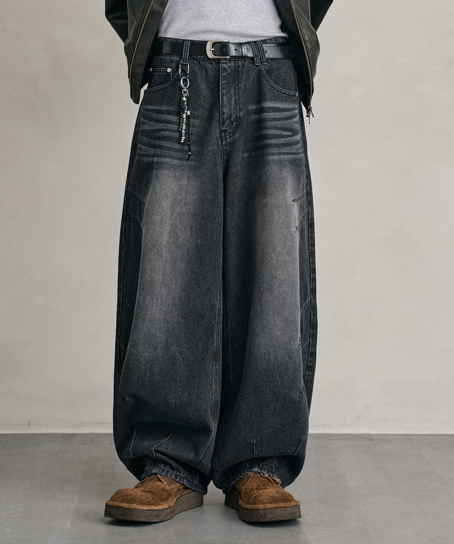 Balloon Wide Jeans DCPT055YLЧерныйB