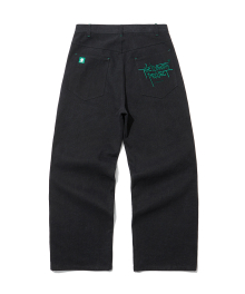 Baggy work denim pants [bio black]