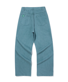 Baggy faded denim pants [peacock blue]