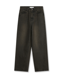 TWIST SEAM DENIM PANTS BLACK BROWN