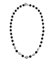 METAL STONE NECKLACE - BLACK