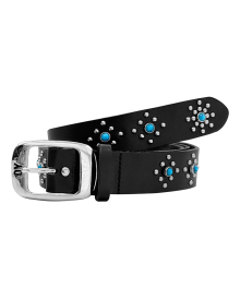 TURQUOISE STUD BELT - BLACK