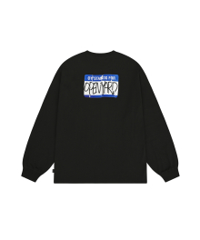 TORN NAME TAG LONG SLEEVE - BLACK