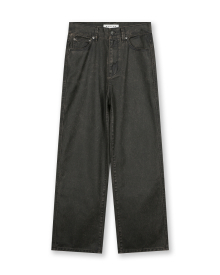 COATED DENIM PANTS BROWN BLACK