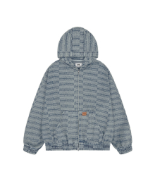 P.L WASHED DENIM HOODED JACKET - BLUE