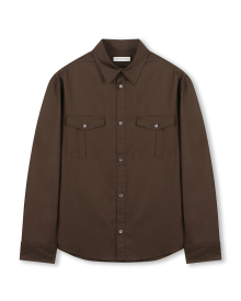 OVERSIZED MILITARY SHIRT BROWN