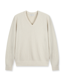 OVERSIZED V NECK KNIT IVORY