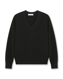 OVERSIZED V NECK KNIT BLACK