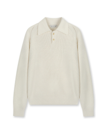 REGULAR FIT COLLAR KNIT IVORY