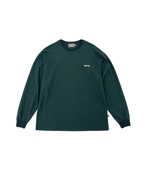 Оверсайз лонгслив с вышитым логотипом Dark Green