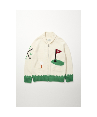 헨리코튼(HENRY COTTONS) [British Sporting Club] Golf artwork cowichan cardigan_AHWAW24701IVX 상품 이미지