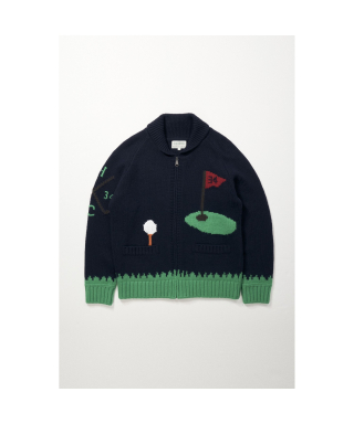 헨리코튼(HENRY COTTONS) [British Sporting Club] Golf artwork cowichan cardigan_AHWAW24701NYX 상품 이미지