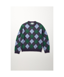 [British Sporting Club] Argyle pattern hairy sweater_AHWAW24751PPD