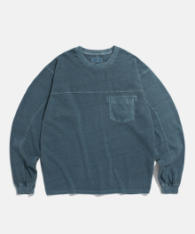 Over Washed Pocket LS Tee Washed Blue