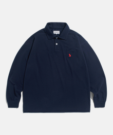 Over LS Pique Polo Shirt Navy