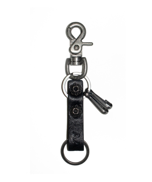 Studded Leather Keyring (Square)