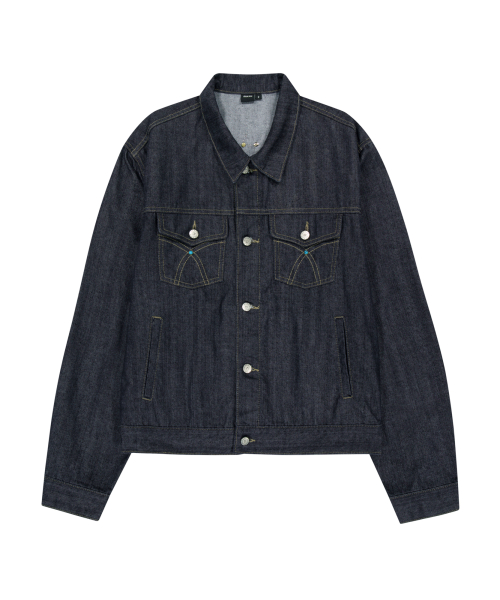 Western Studded Denim Jacket (Dark Blue)