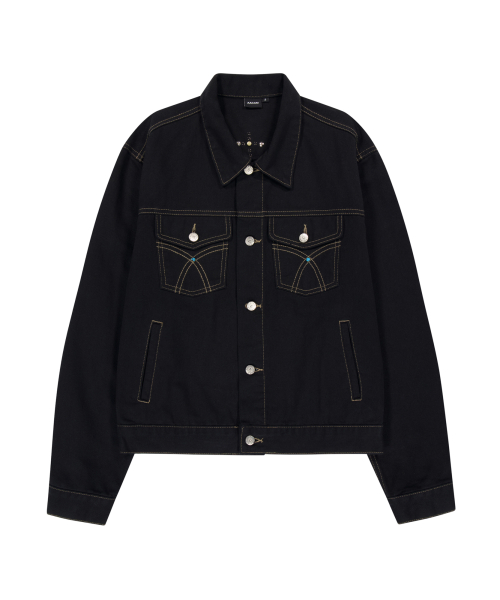 Western Studded Cotton Jacket (Black)