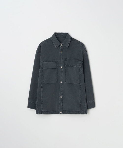 2 pocket denim work shirket_Khaki