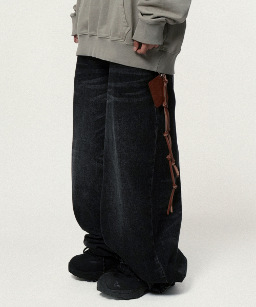 아이돈워너셀() Spear Denim Pants Black 상품 이미지