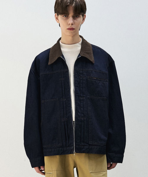 Джинсовка Layer Pleats Work [DARK BLUE]