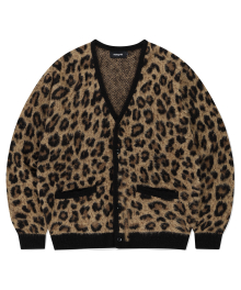 LEOPARD HAIRY KNIT CARDIGAN BROWN(MG2EFMK692A)