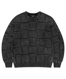 PIGMENT CHECKERBOARD KNIT SWEATER BLACK(MG2EFMK600A)