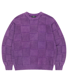 PIGMENT CHECKERBOARD KNIT SWEATER PURPLE(MG2EFMK600A)