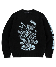 FIREDRAKE KNIT SWEATER BLACK(MG2EFMK603A)