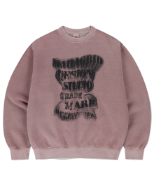 GRUNGE SLOGAN PIGMENT SWEATSHIRT PINK(MG2EFMM451A)