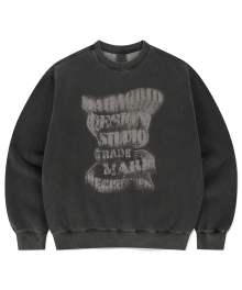 GRUNGE SLOGAN PIGMENT SWEATSHIRT CHARCOAL(MG2EFMM451A)