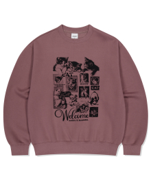 CAT COLLAGE SWEATSHIRT PINK(MG2EFMM456A)